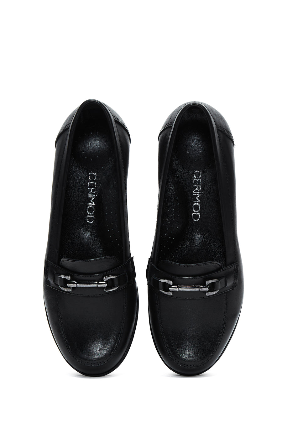 Women's Black Leather Wedge Heel Comfort Shoes