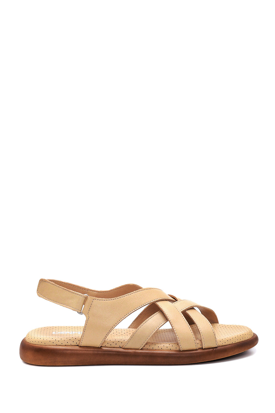 Women's Beige Leather Comfort Sandals 22SFD360318 | Derimod