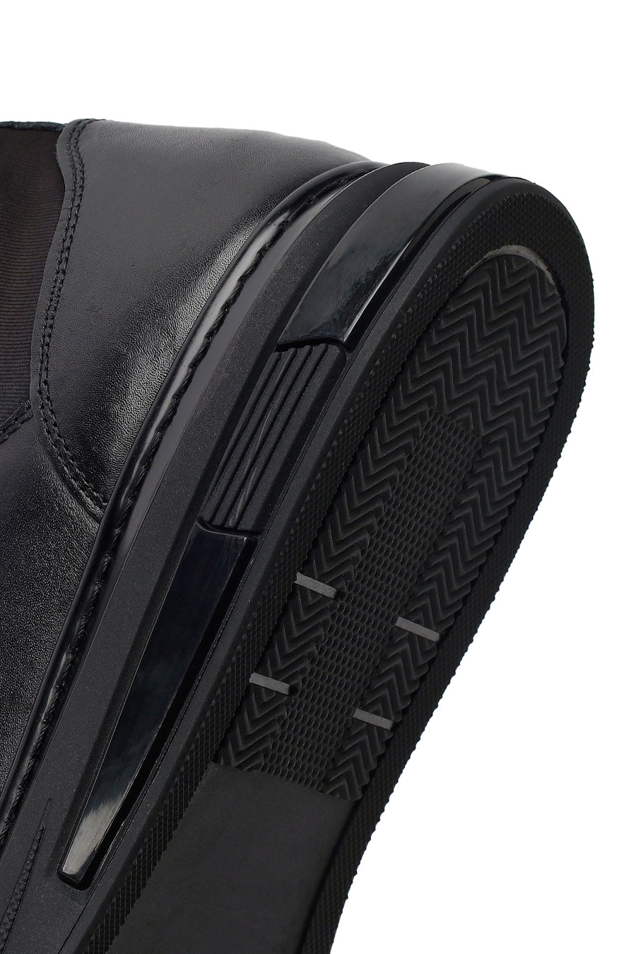 Erkek Siyah Bağcıklı Deri Sneaker