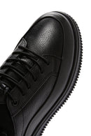 Men's Black Lace-up Leather Sneaker | Derimod