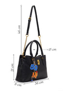 Woman Black Long-Strap Accessorized Shoulder Bag | Derimod