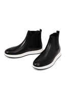 Men's Black Leather Chelsea Sport Boot | Derimod