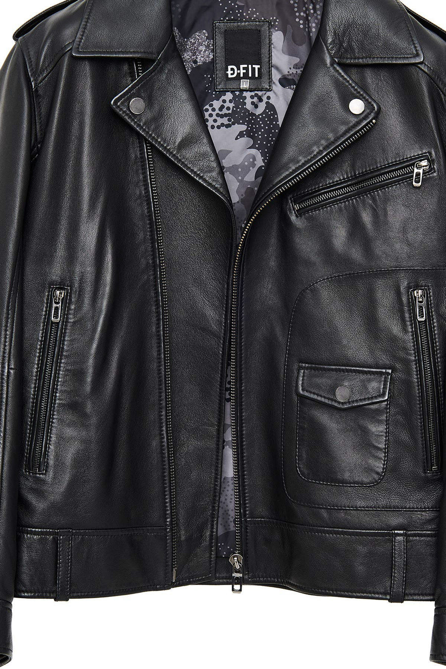 Carter Erkek Siyah Biker Deri Mont