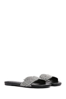 Women's Black Stone Slippers | Derimod