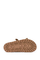 Women's Brown Double Buckled Thick Soled Slippers | Derimod