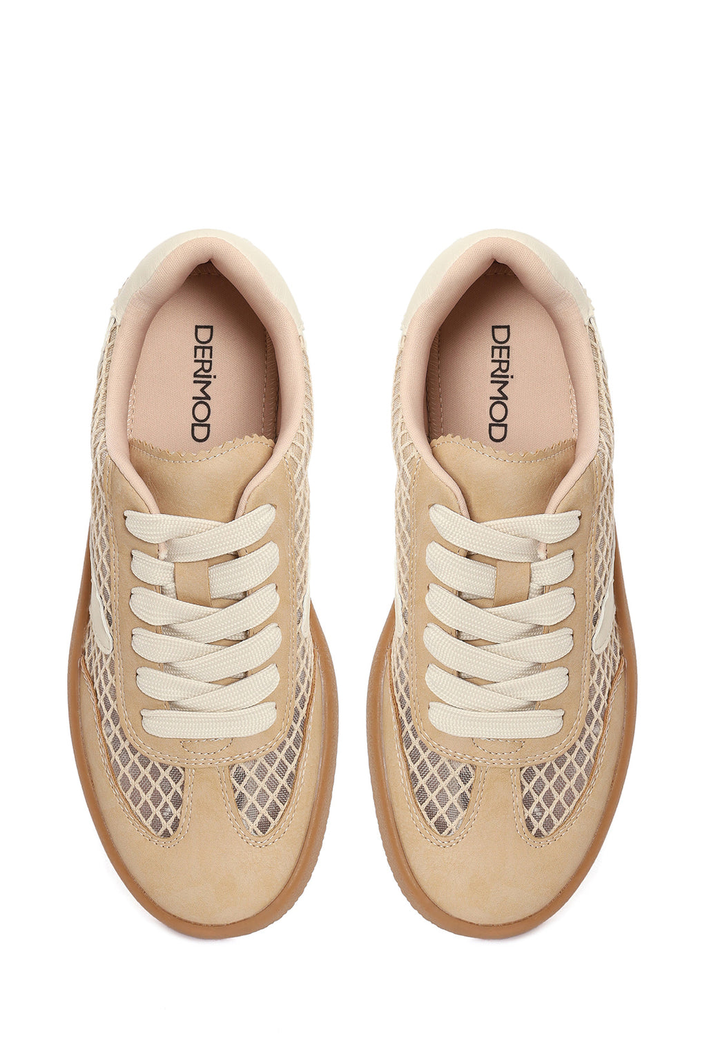 Kadın Vizon Bağcıklı Kumaş Sneaker