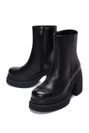 Women's Leather Platform Heeled Boots | Derimod