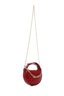 Woman Red Long Strap Quilted Mini Evening Bag | Derimod