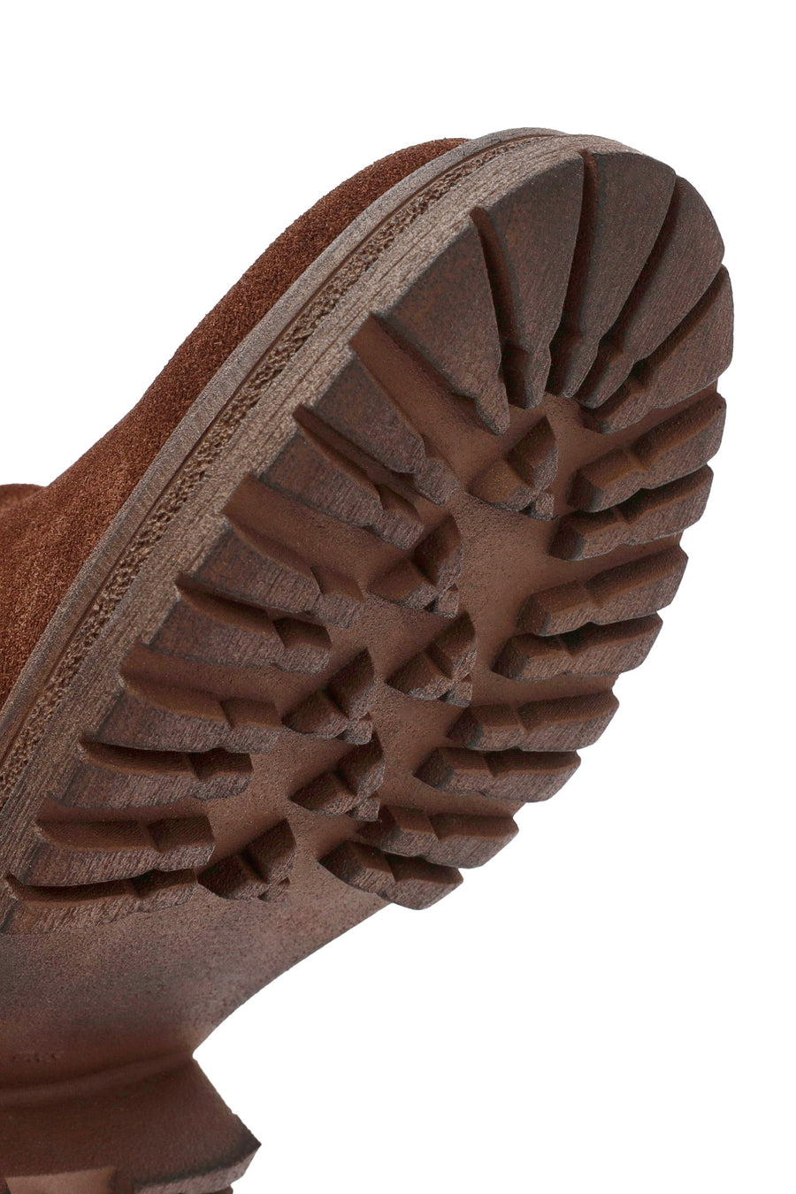 Woman Brown Zippered Suede Leather Boat