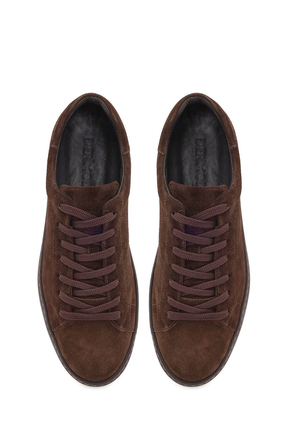 Erkek Kahverengi Bağcıklı Süet Deri Sneaker