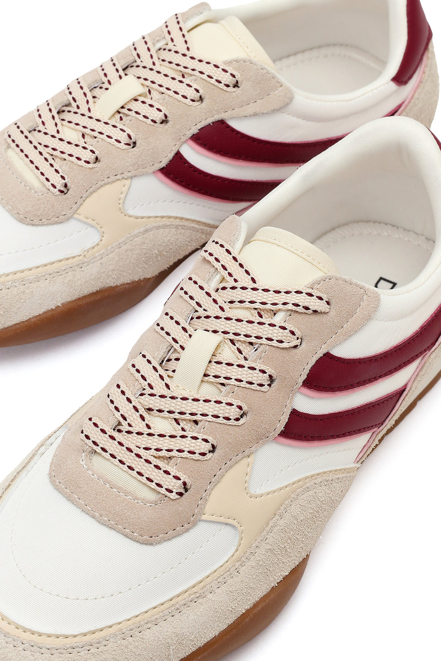 Women's Beige Lace-up Leather Sneaker