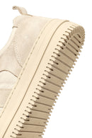 Woman Beige Lace-up Patterned Leather Sneaker | Derimod