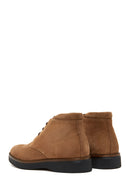Men's Tan Suede Leather Flat Boots | Derimod