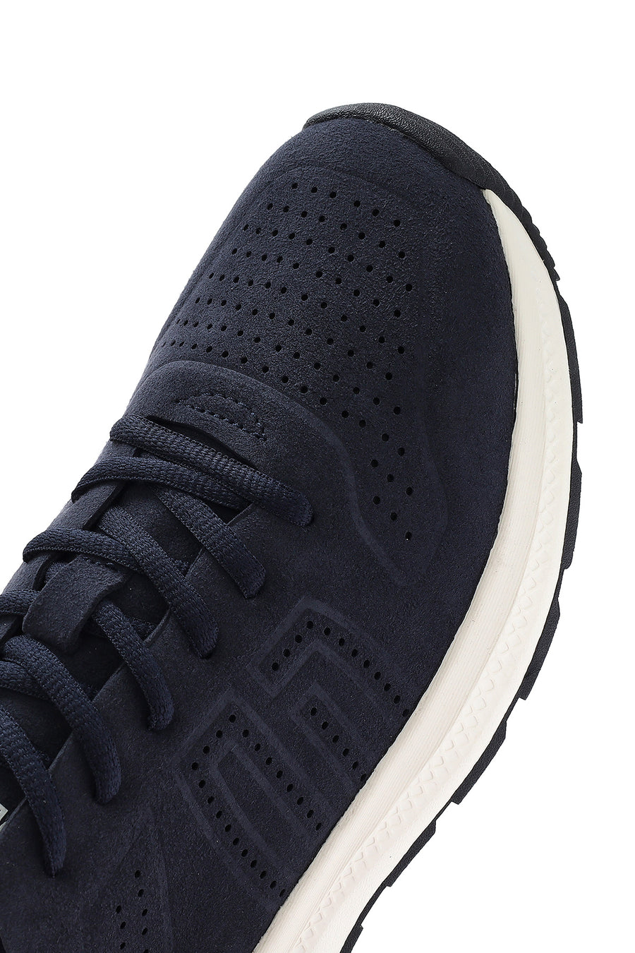 Men's Navy Blue Lace-Up Nubuck Leather Sneaker