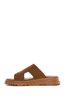 
Women's Tan Thick-Soled Suede Leather Slippers
 | Derimod