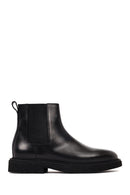 Men's Black Zippered Leather Boot | Derimod
