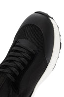 Derimod Zero Men's Black Lace-Up Thick Soled Fabric Sneaker | Derimod