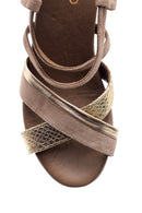 Women's Wedge Heeled Suede Sandals | Derimod