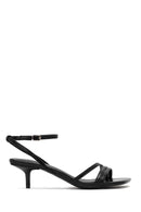 Women's Black Ankle Buckle Thin Low Heel Sandals | Derimod