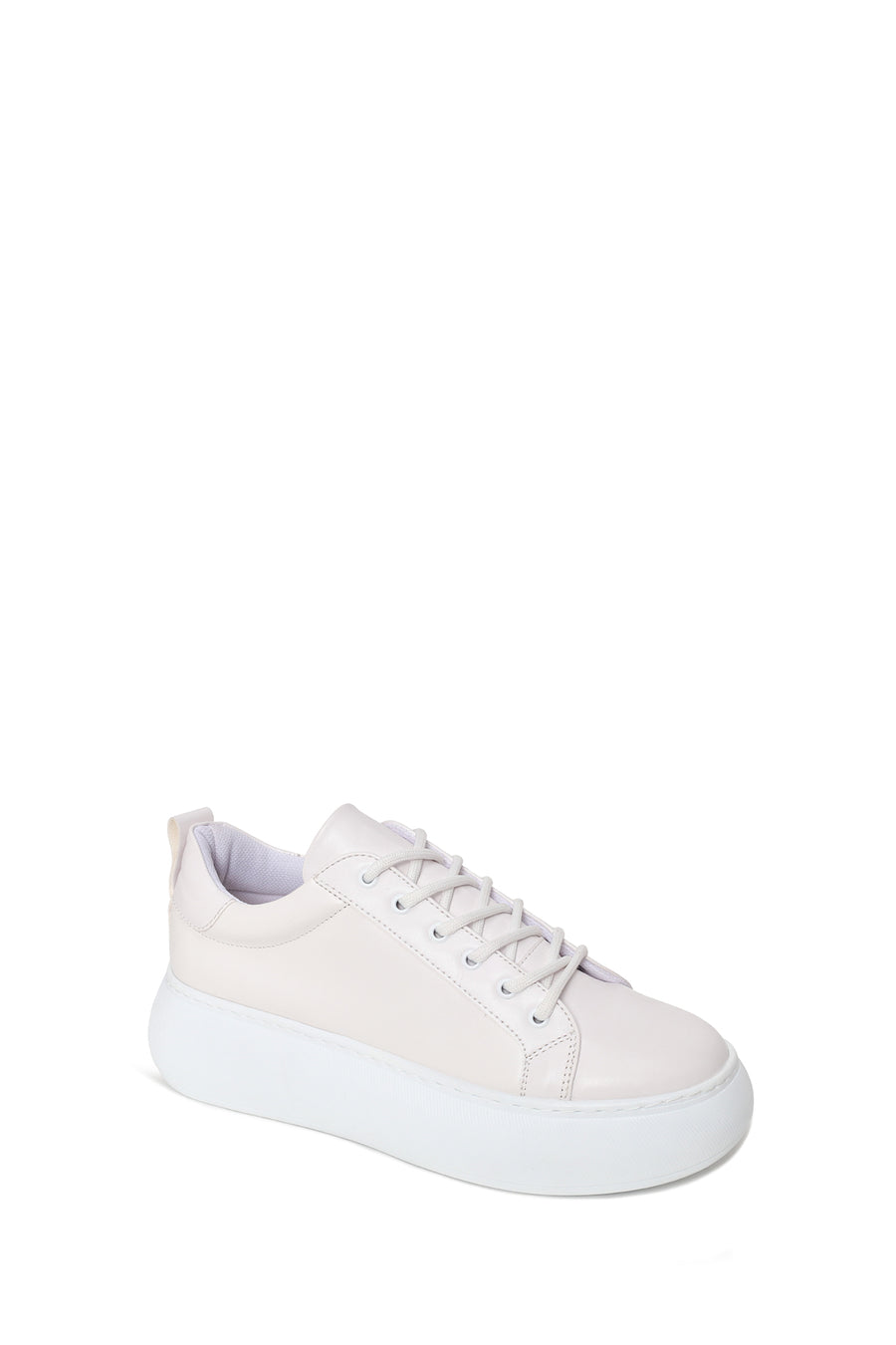 Woman White Lace-Up Chunky Sneaker