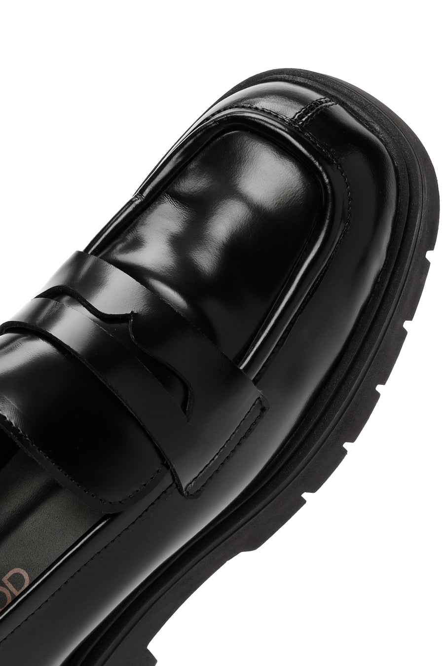 Kadın Siyah Deri Maskülen Loafer
