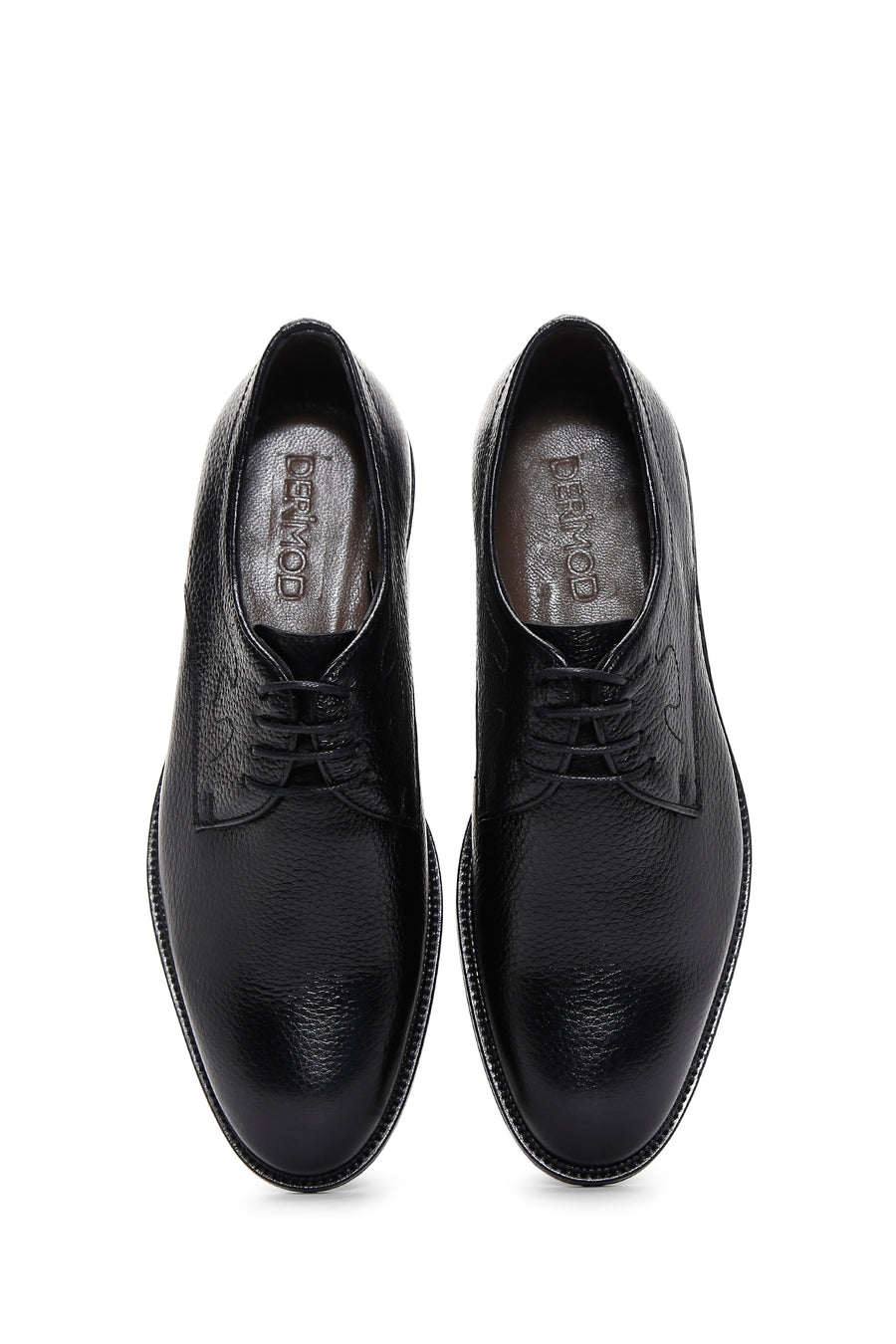 Men's Black Laced Leather Classic Shoes