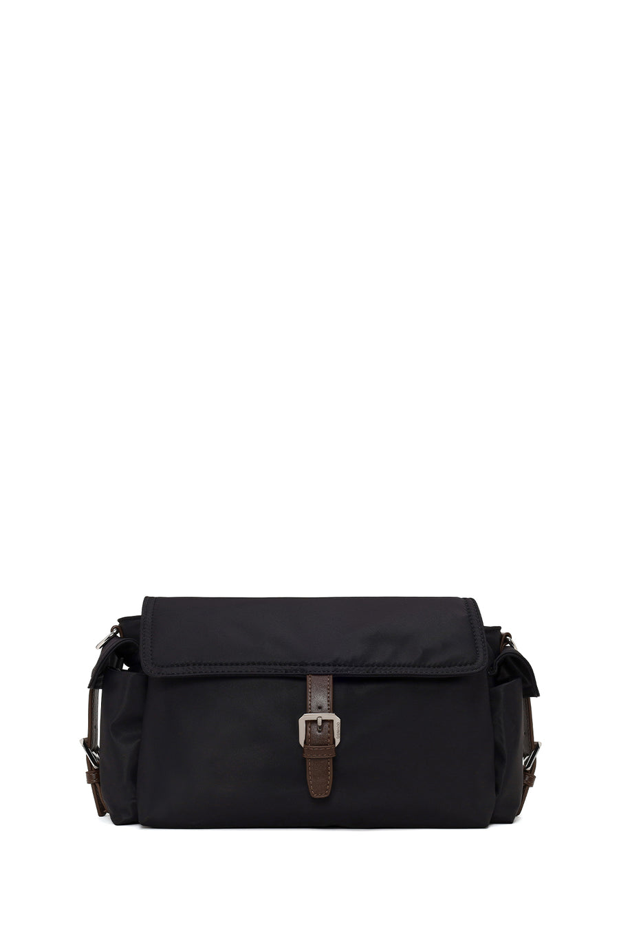 Woman Black Fabric Crossbody Bag