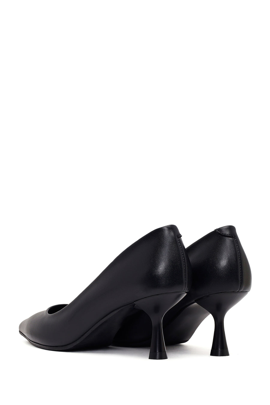 Kadın Siyah İnce Topuklu Deri Stiletto