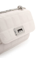 Woman Cream Long-Strap Quilted Mini Crossbody Bag | Derimod