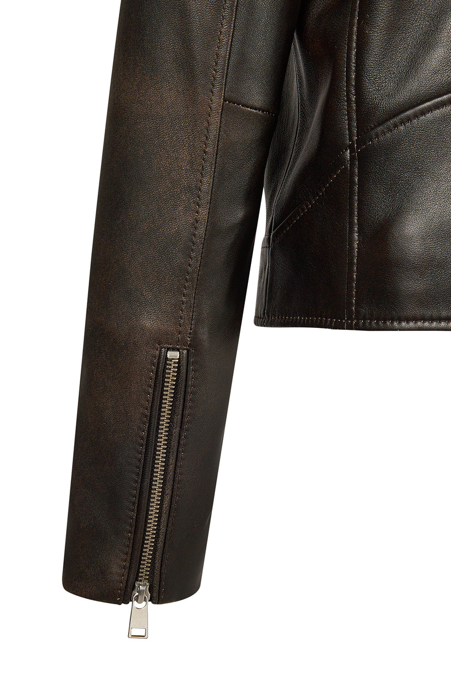 Newyork Woman Bronze Biker Leather Jacket