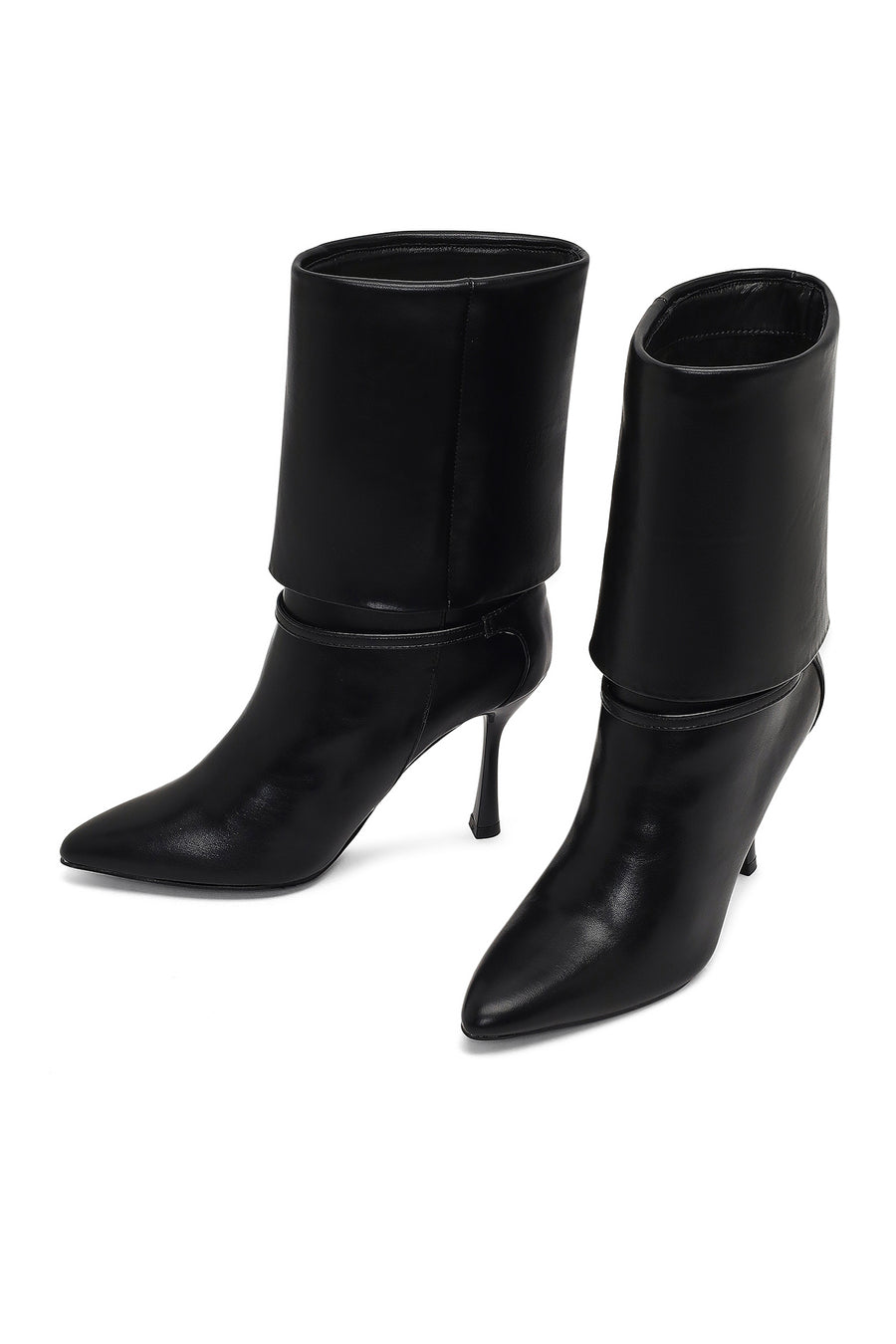 Women's Black Thin Heeled Boots