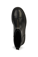 Geox Women's Black Spherica Ec7 Zippered Leather Boots | Derimod