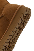 Woman Camel Suede Teddy Boots | Derimod