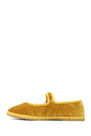 Woman Yellow Buckled Fabric Mary Jane Ballerine flats | Derimod