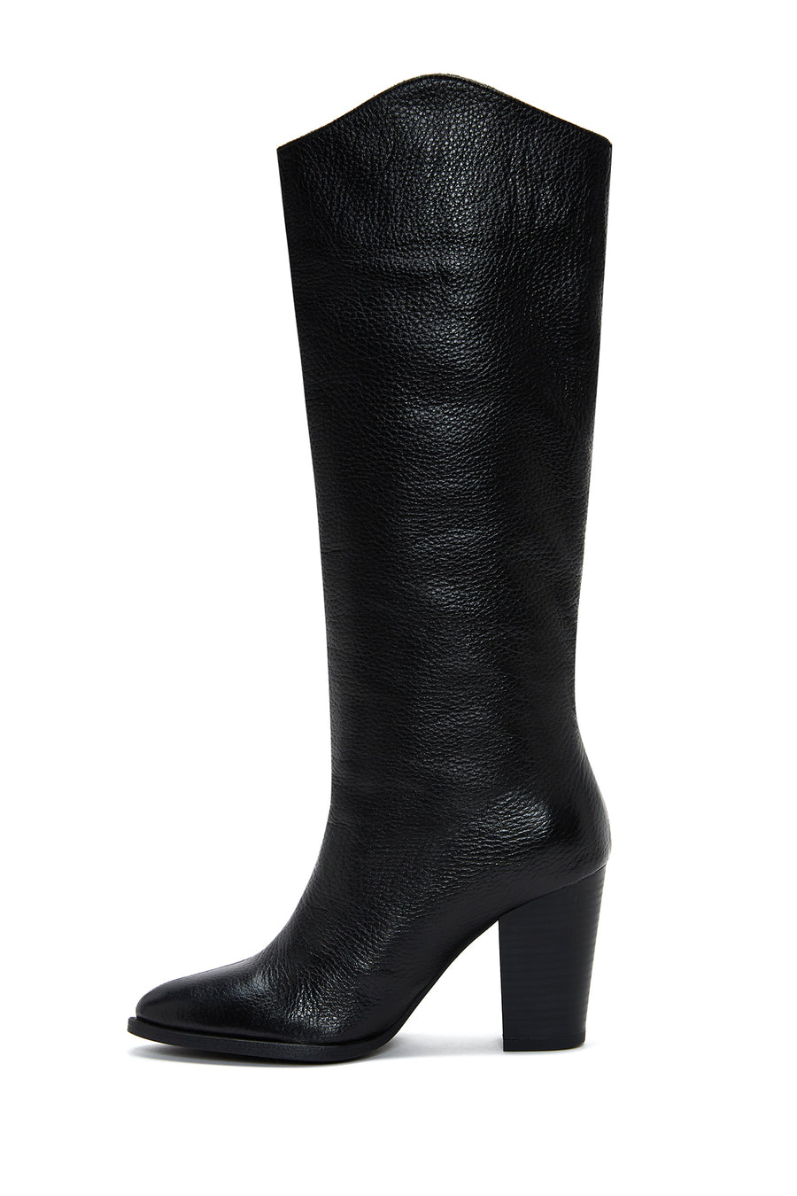 Women's Black Heeled Leather Boots