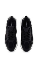 Women's Black Thick Sole Lace-Up Sneakers | Derimod
