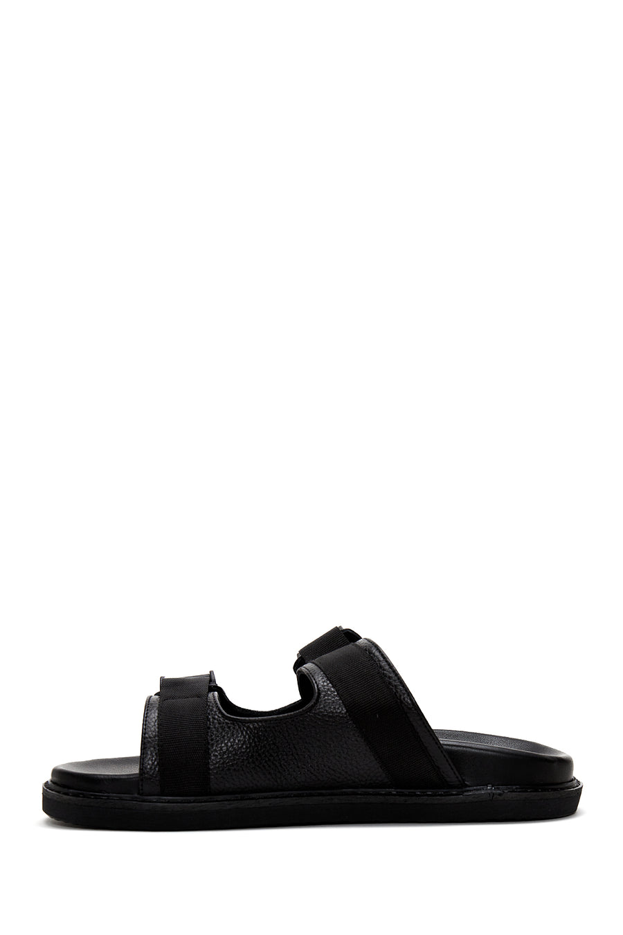 Men's Black Leather Slippers