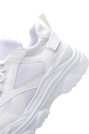 Women's White Lace-Up Thick Soled Sneaker | Derimod