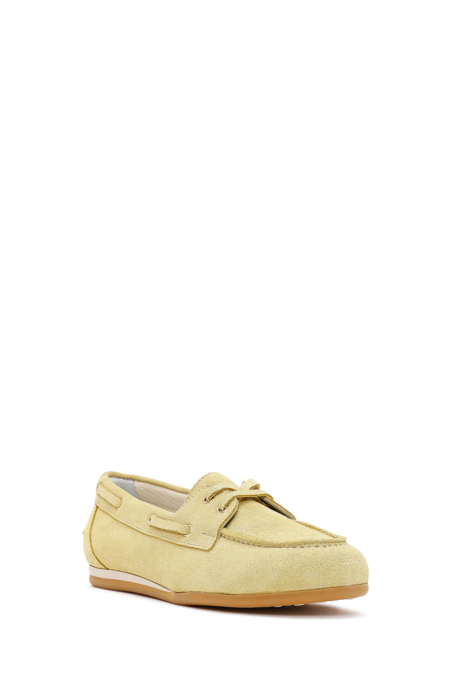 Women's Yellow Lace-up Suede Leather Shoes