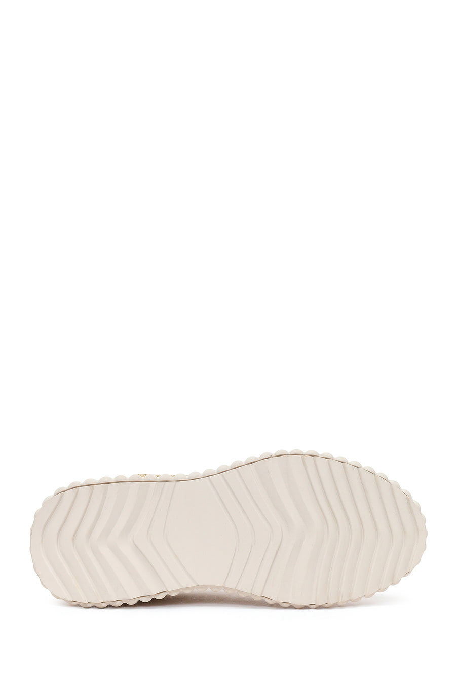 Kadın Altın Bağcıklı Kalın Tabanlı Desenli Sneaker