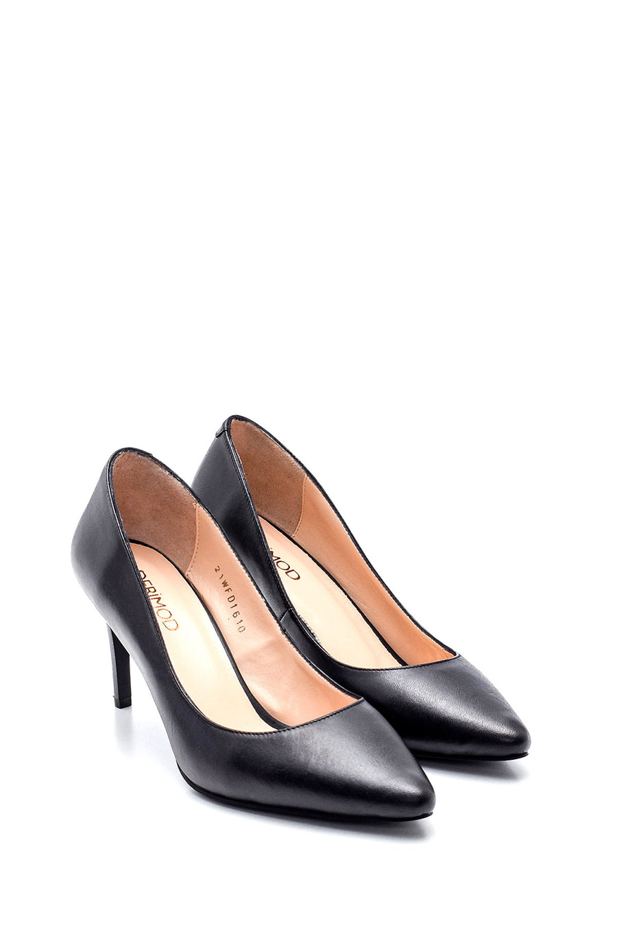 Kadın Siyah Deri Stiletto