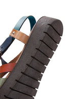 Women's Multicolored Thick-Soled Leather Bodrum Sandals | Derimod