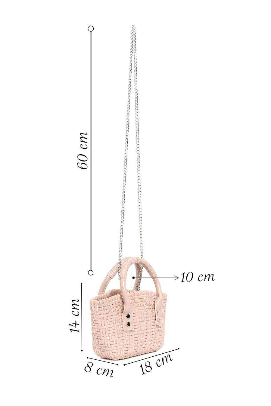 Women's Beige Long Strap Mini Jelly Handbag
