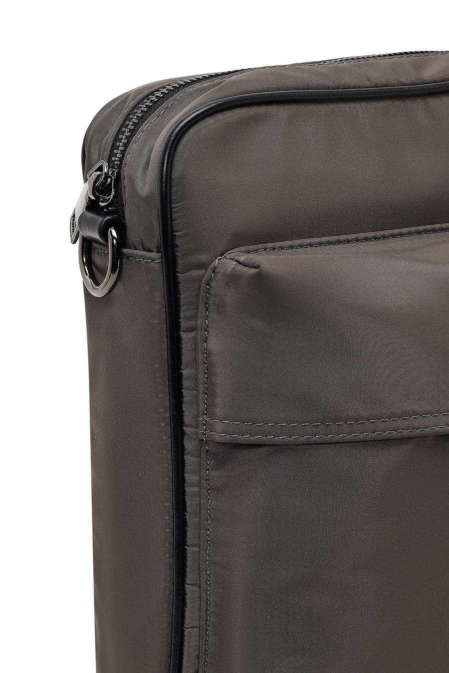 Men's Grey Fabric Messenger Bag