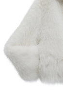Dallas Women's White Shirt Collar Teddy Coat | Derimod