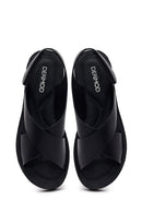 Woman Black Thick-Soled Sandal | Derimod