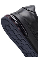 Men's Black Lace-Up Thick Sole Leather Sneakers | Derimod