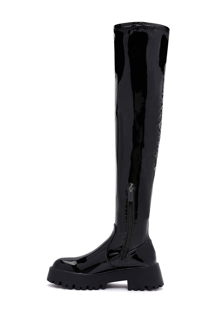 Women's Black Laptop Thick Soled Zippered Casual Boots