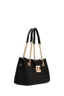 Women's Black Long Strap Printed Shoulder Bag | Derimod