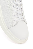 Erkek Beyaz Bağcıklı Deri Sneaker | Derimod